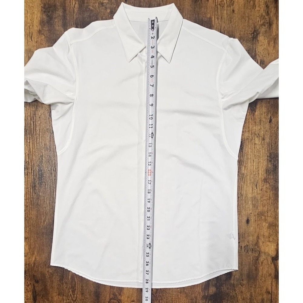 True Classic White Commuter Long Sleeve Button Up Shirt Men's Size Medium - Picture 3 of 5